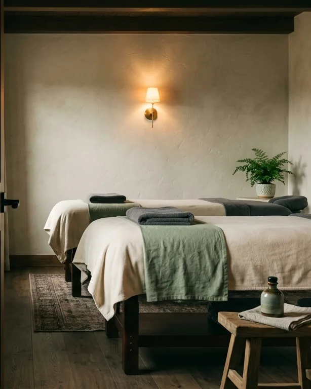 La sala de pareja con las dos camillas preparadas